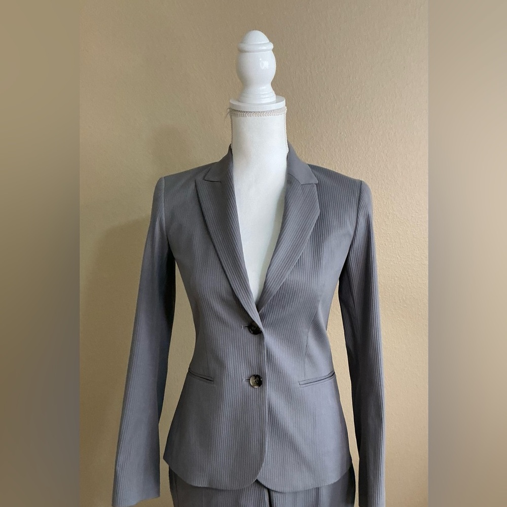 Theory Gray Pinstripe Blazer